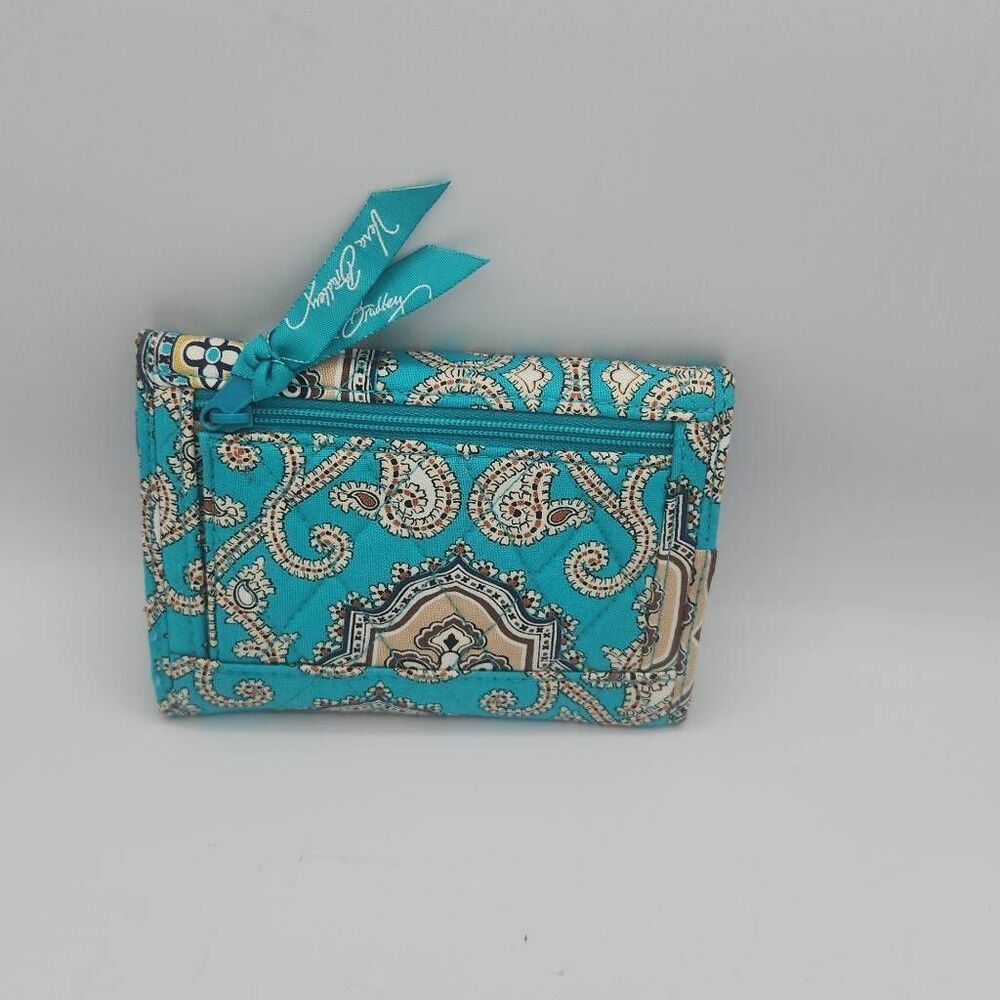 Vera Bradley totally turquiose messenger bag,wallet and clip on ID holder - Picture 10 of 13